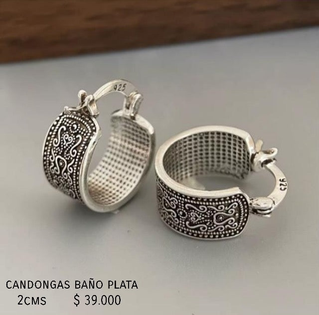 Candongas baño plata