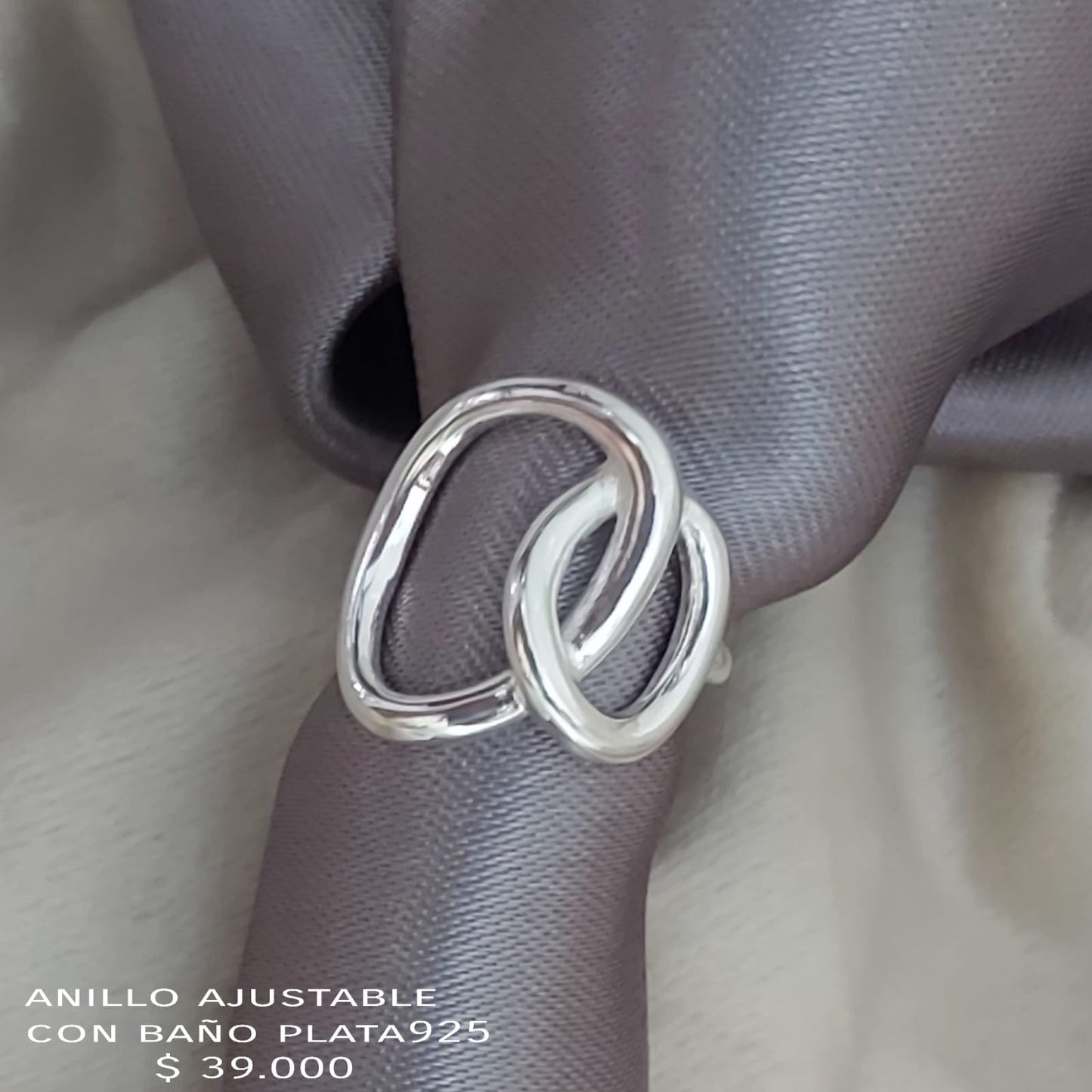 Anillo ajustable baño plata