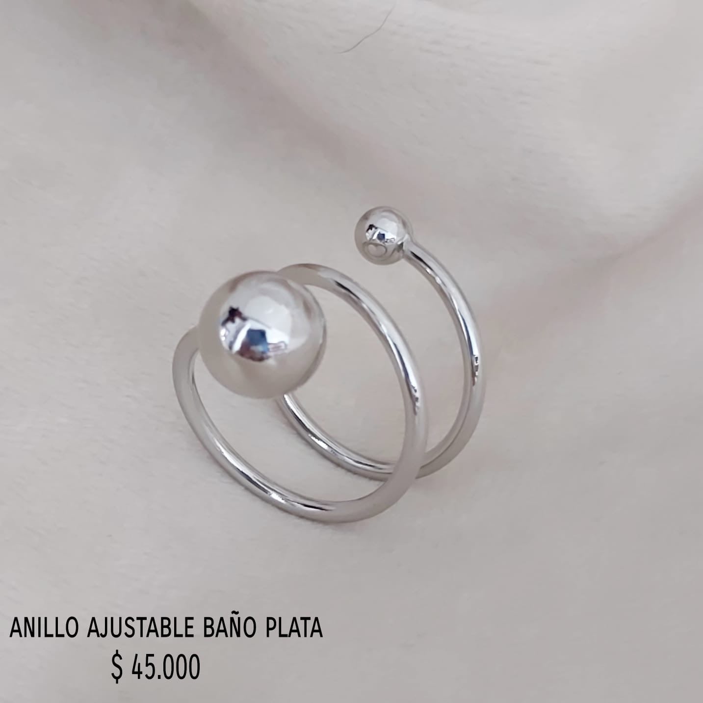 Anillo ajustable baño plata