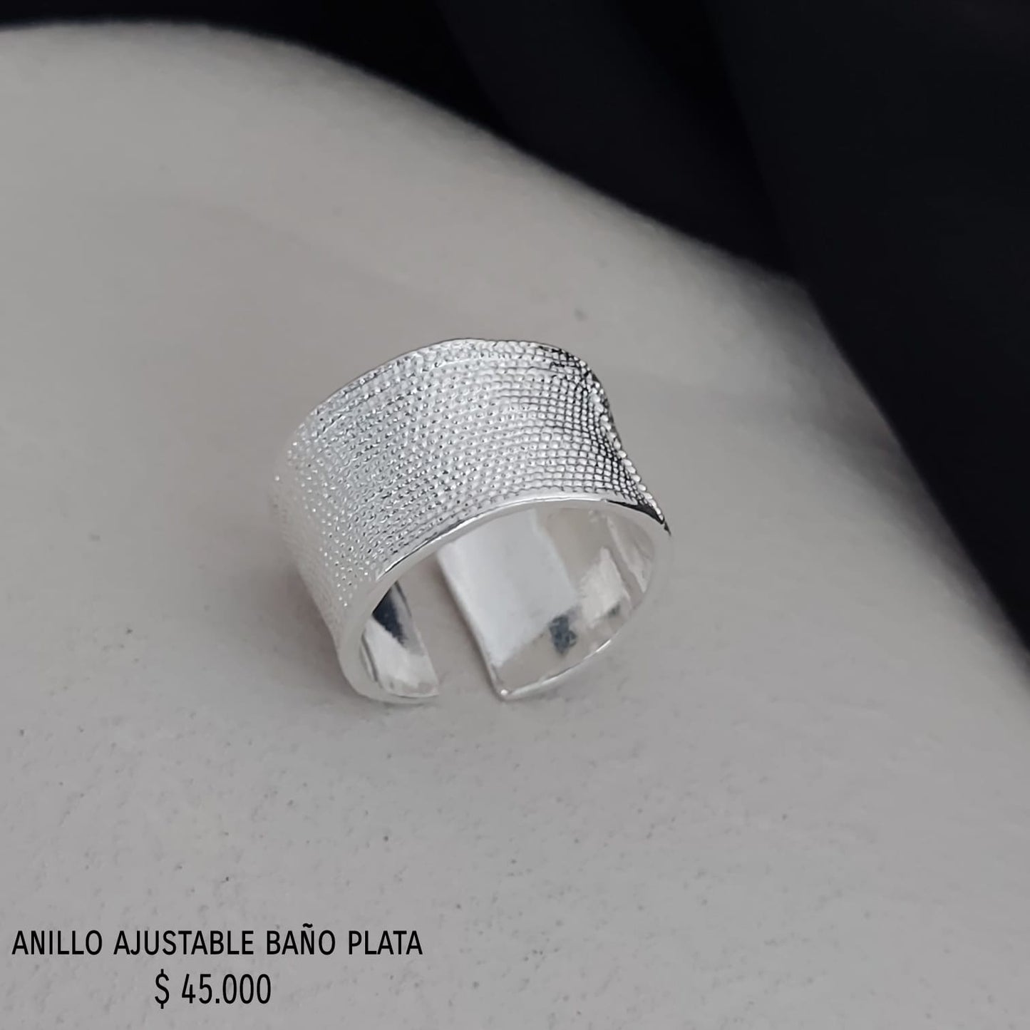 Anillo ajustable baño plata