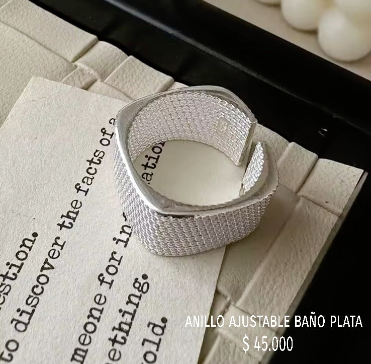 Anillo ajustable baño plata
