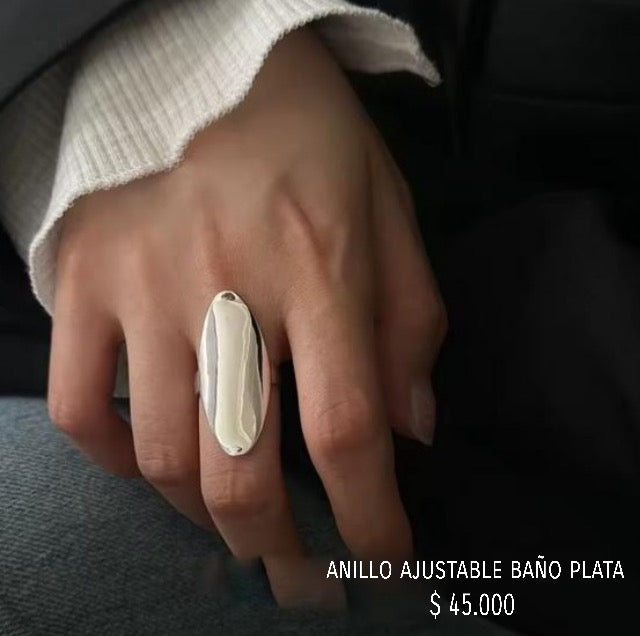 Anillo ajustable con baño plata925