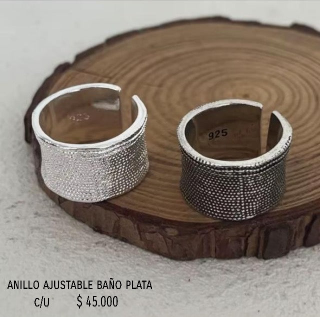Anillo ajustable baño plata