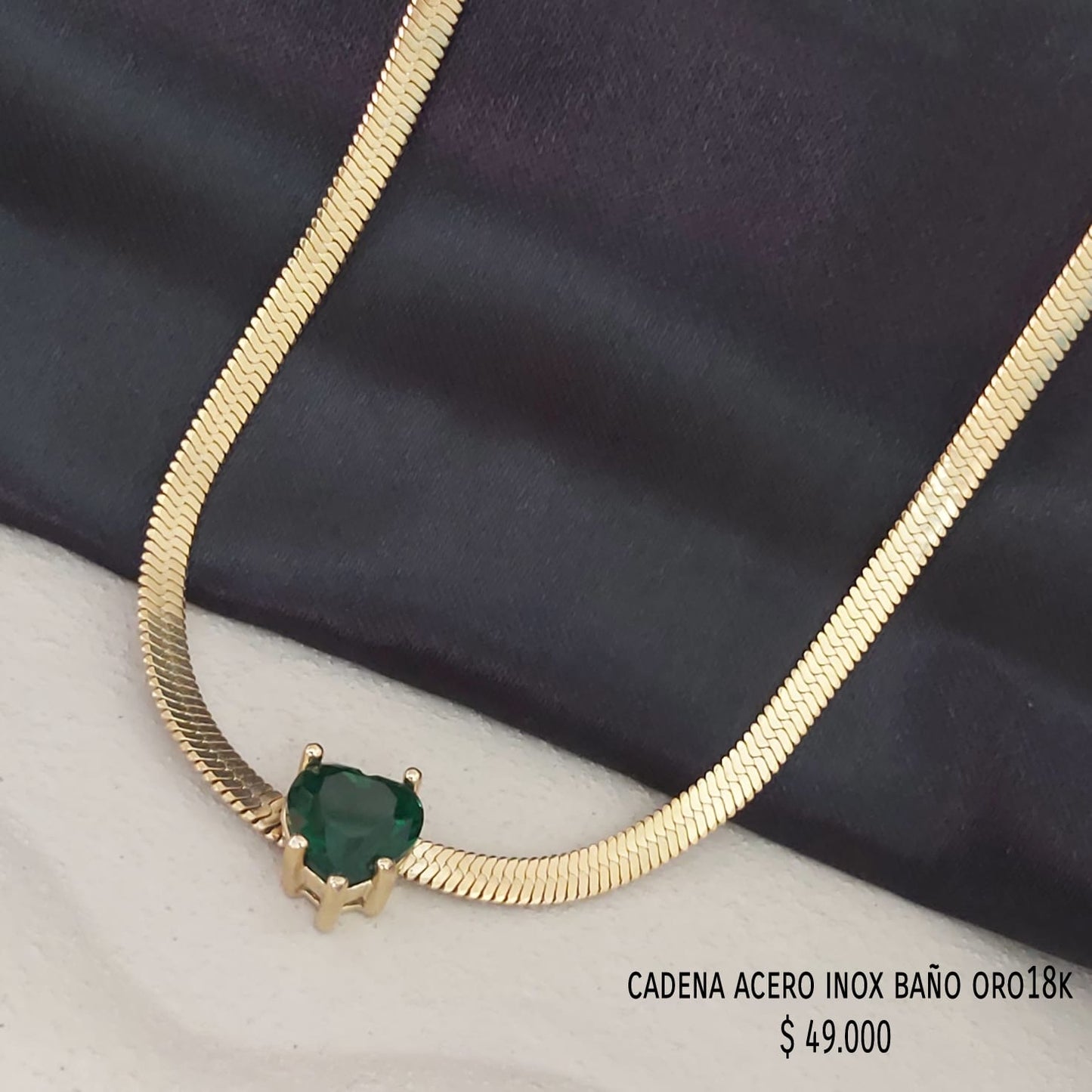 Cadena acero inox baño oro18k