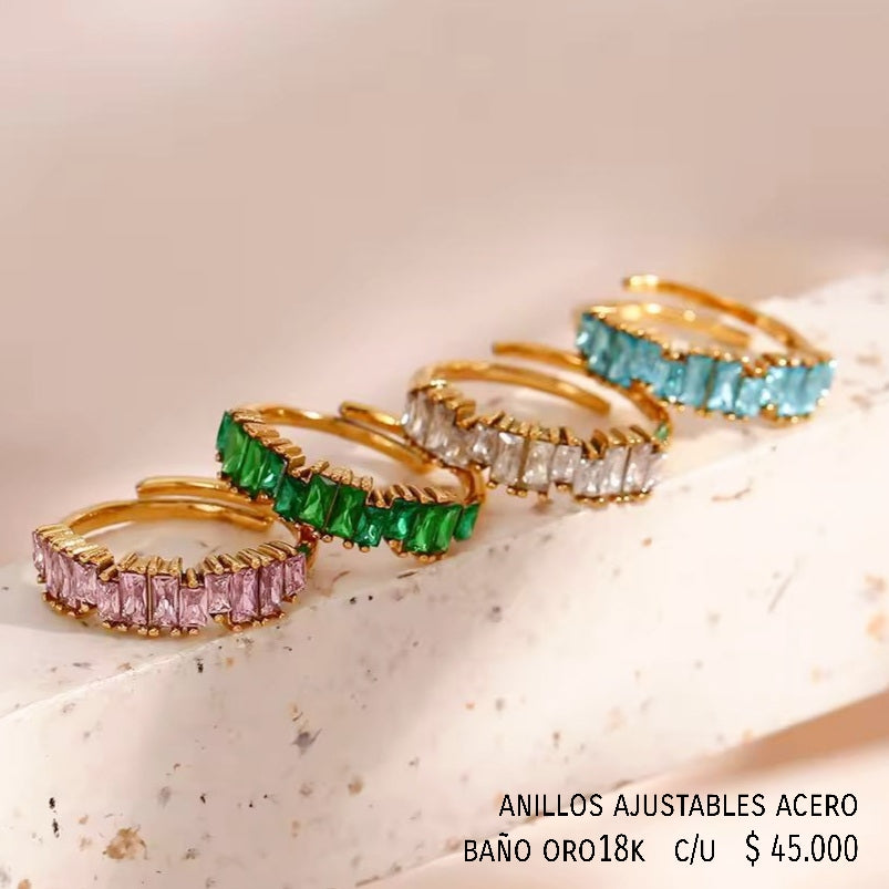 Anillo acero inox baño oro18k