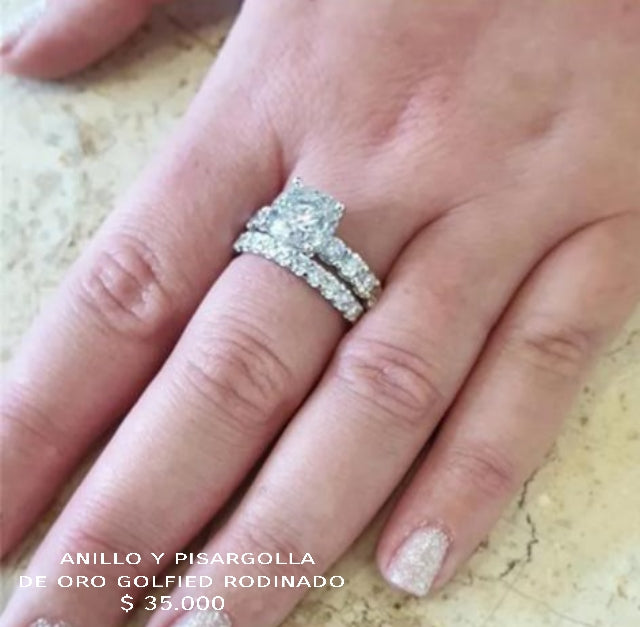 Anillo y pisargolla de oro Golfied