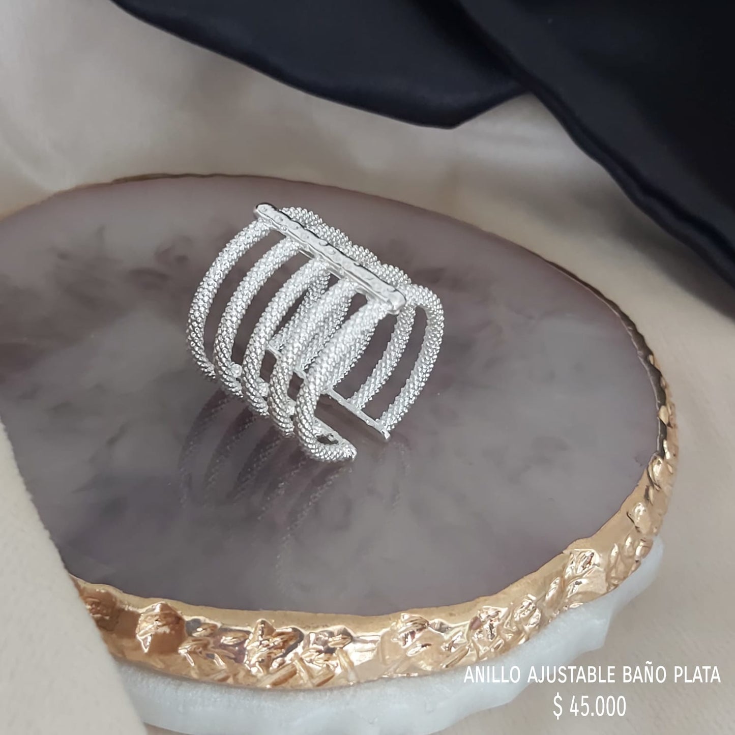 Anillo ajustable baño plata