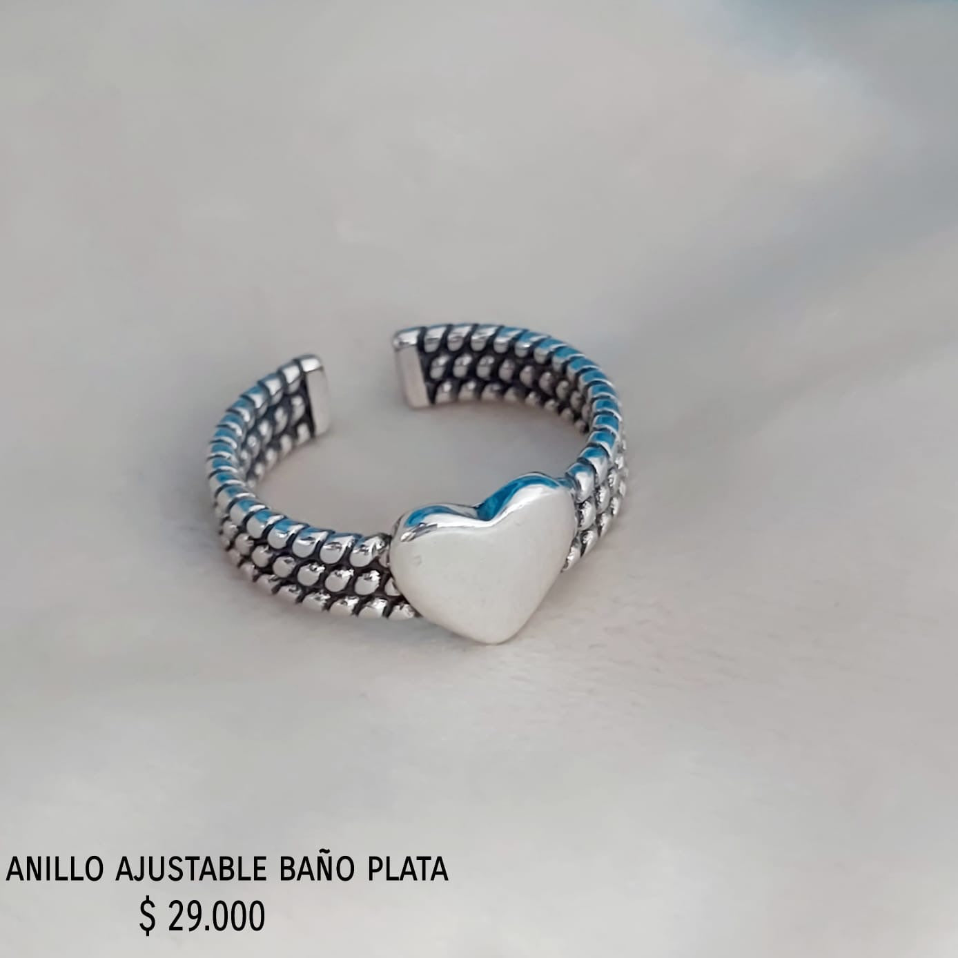 Anillo ajustable baño plata