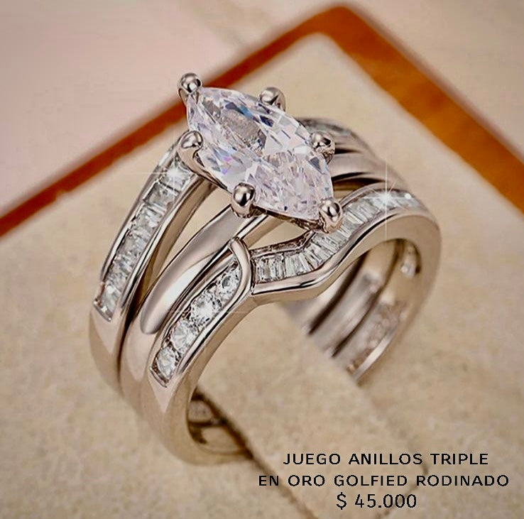 Anillo de oro golfield rodinado