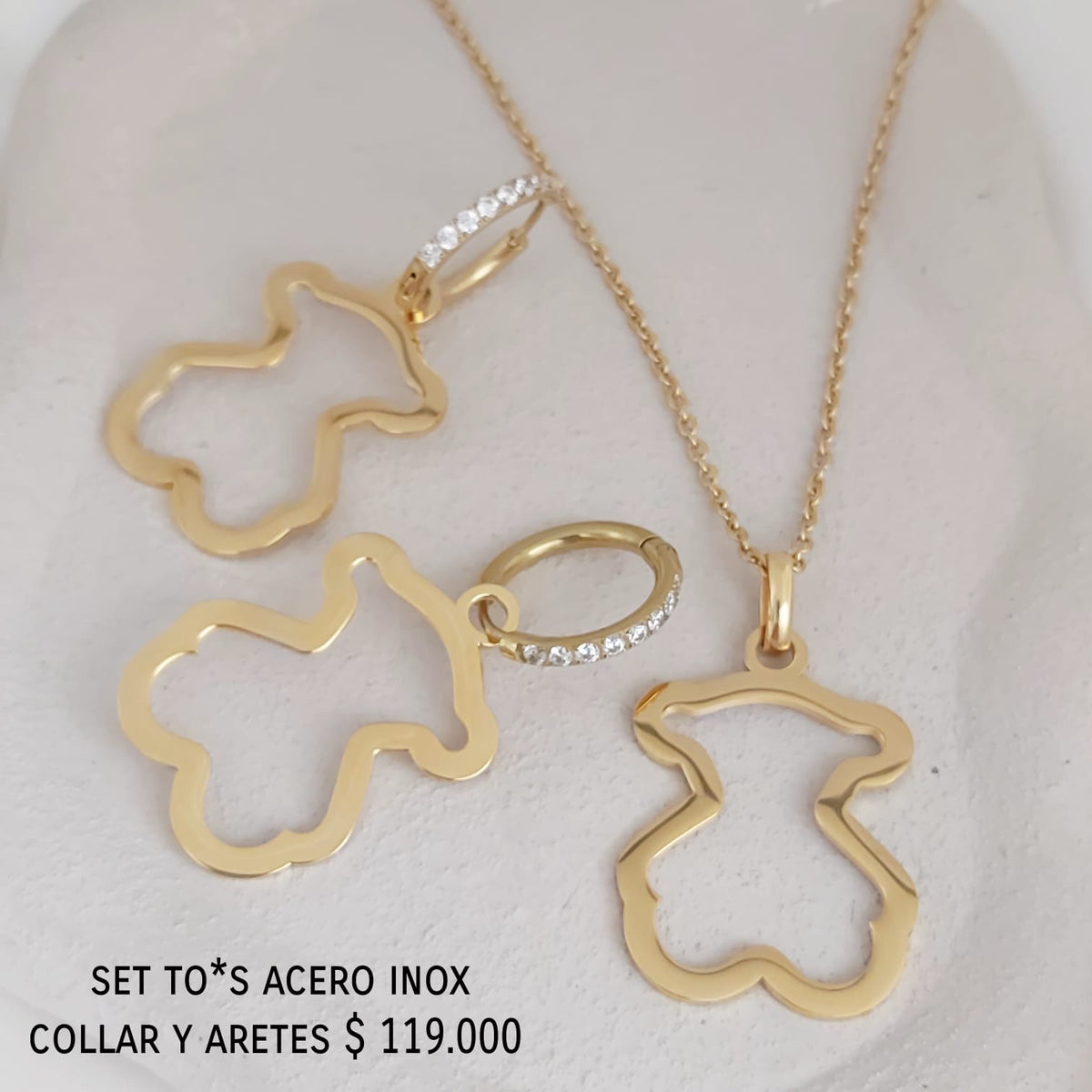 Set to*s acero inox collar y aretes