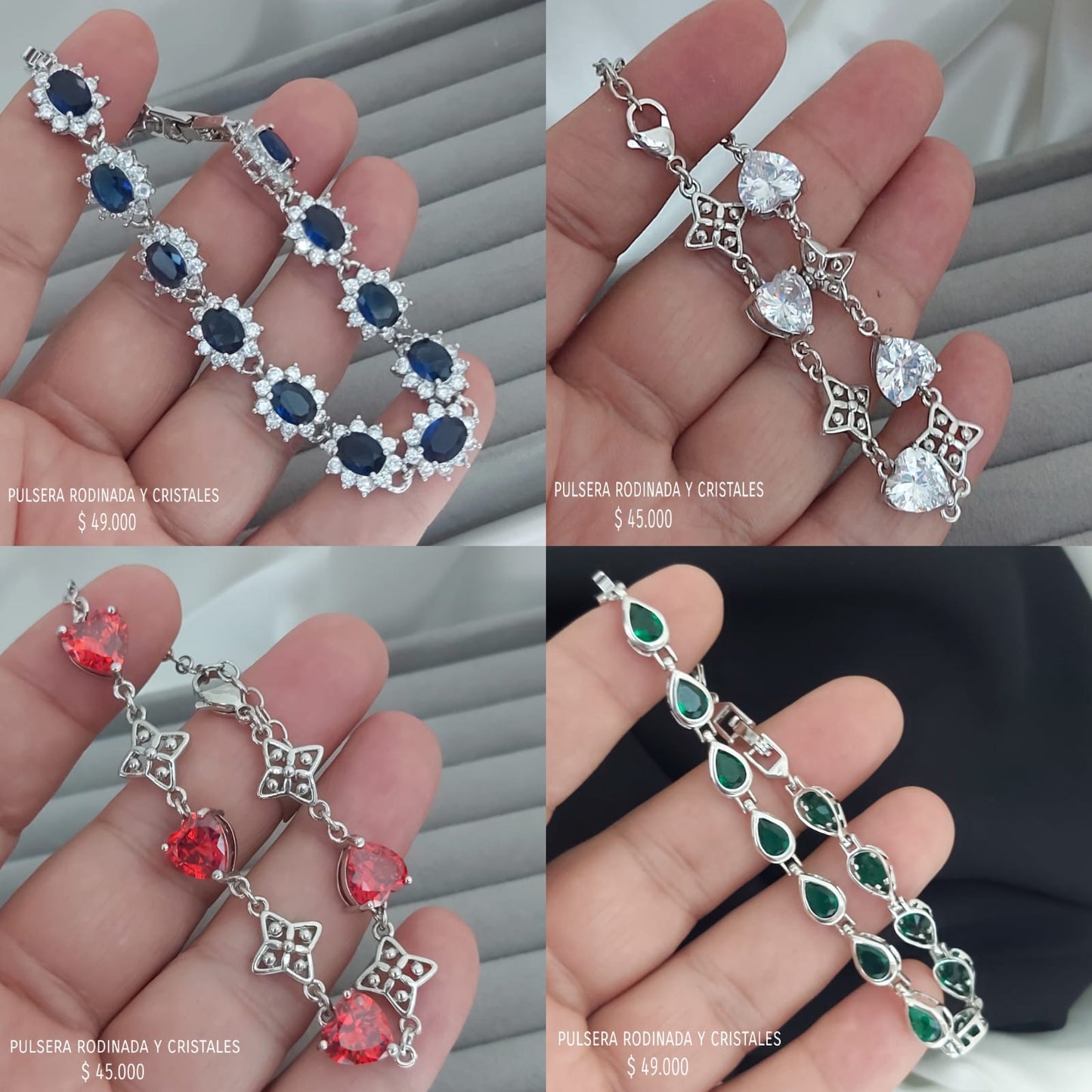 Pulsera y cristales rodinada