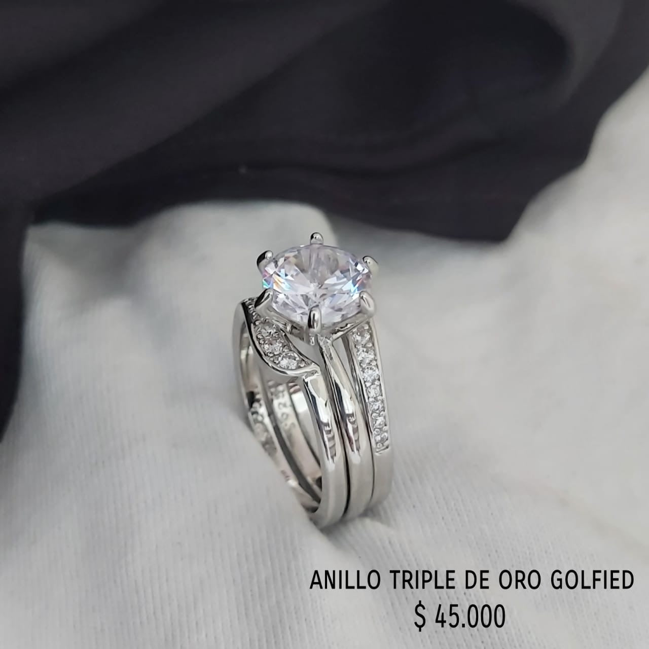 Anillo de oro golfield rodinado