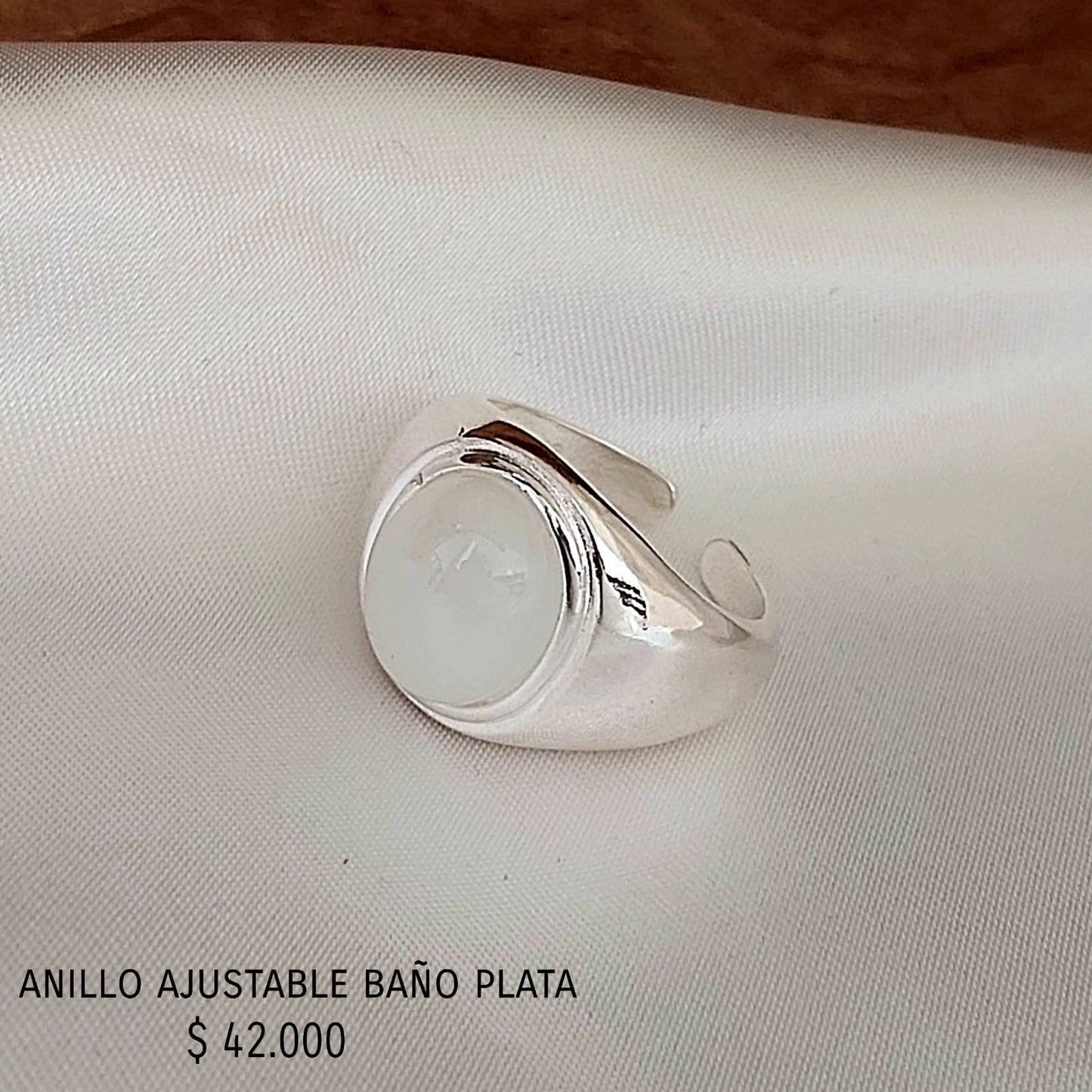 Anillo ajustable con baño plata925