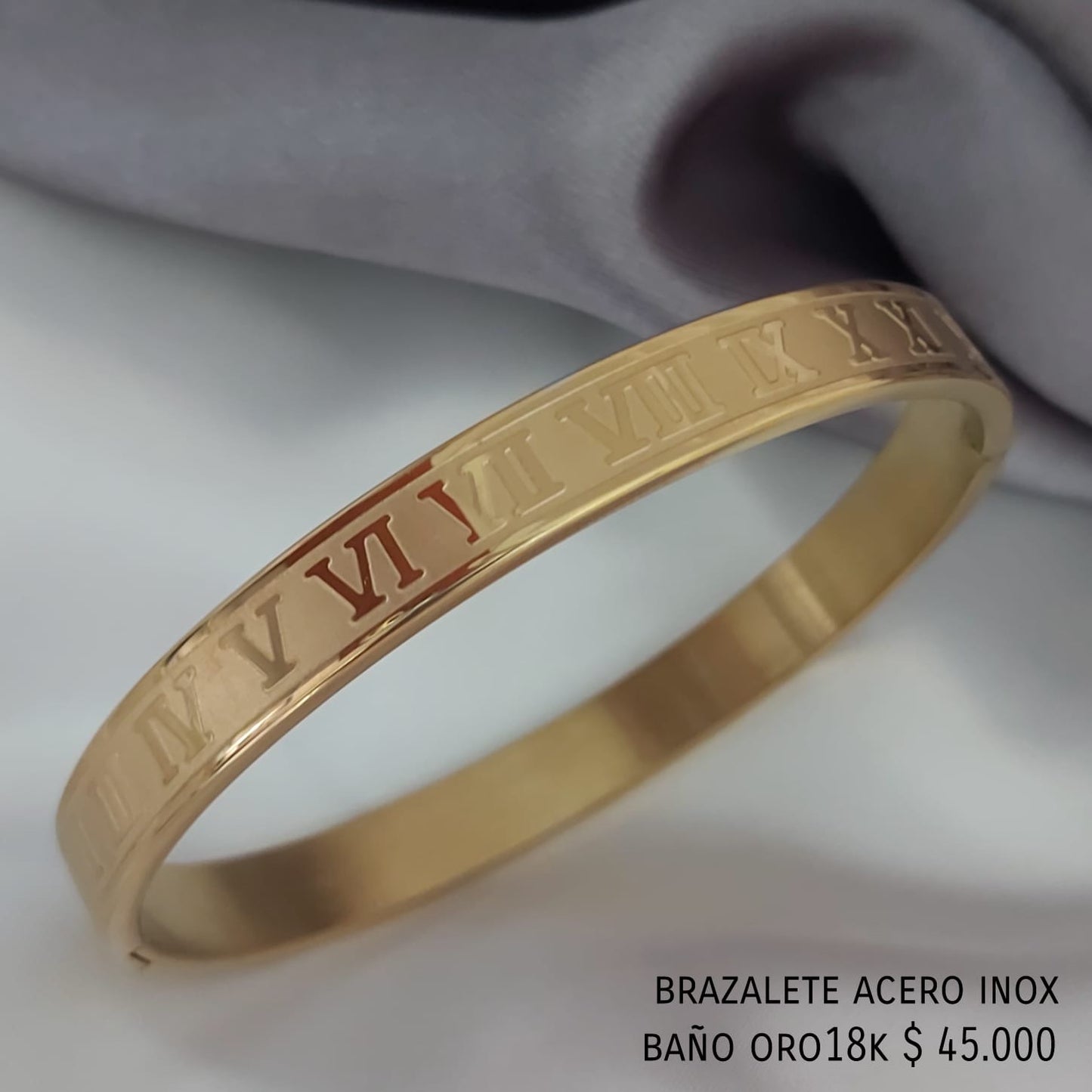Brazalete acero inox baño oro18k