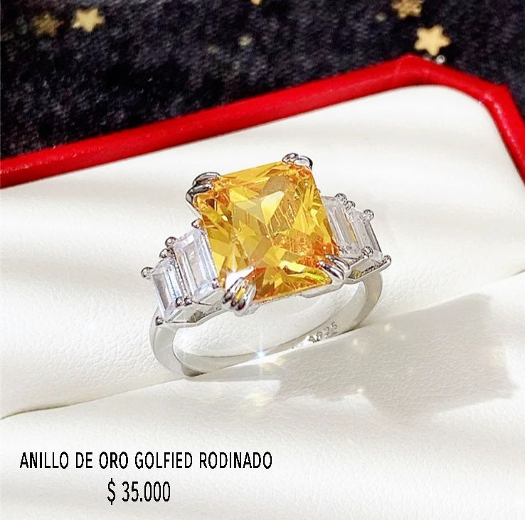 Anillo de oro golfield rodinado