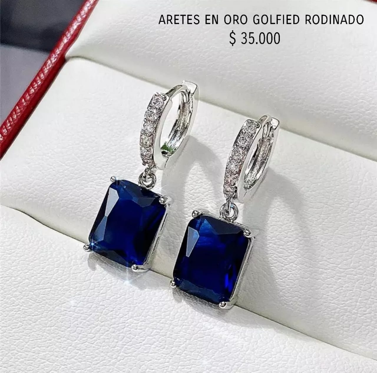 Aretes de oro golfield rodinado