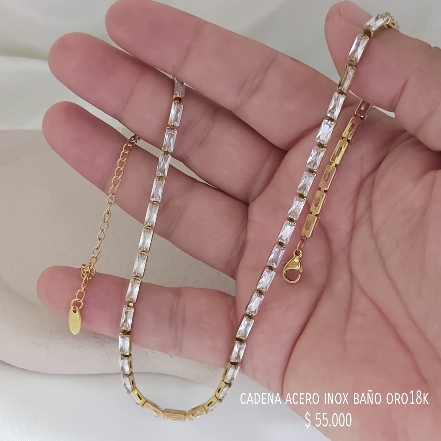 Collar acero baño oro18k