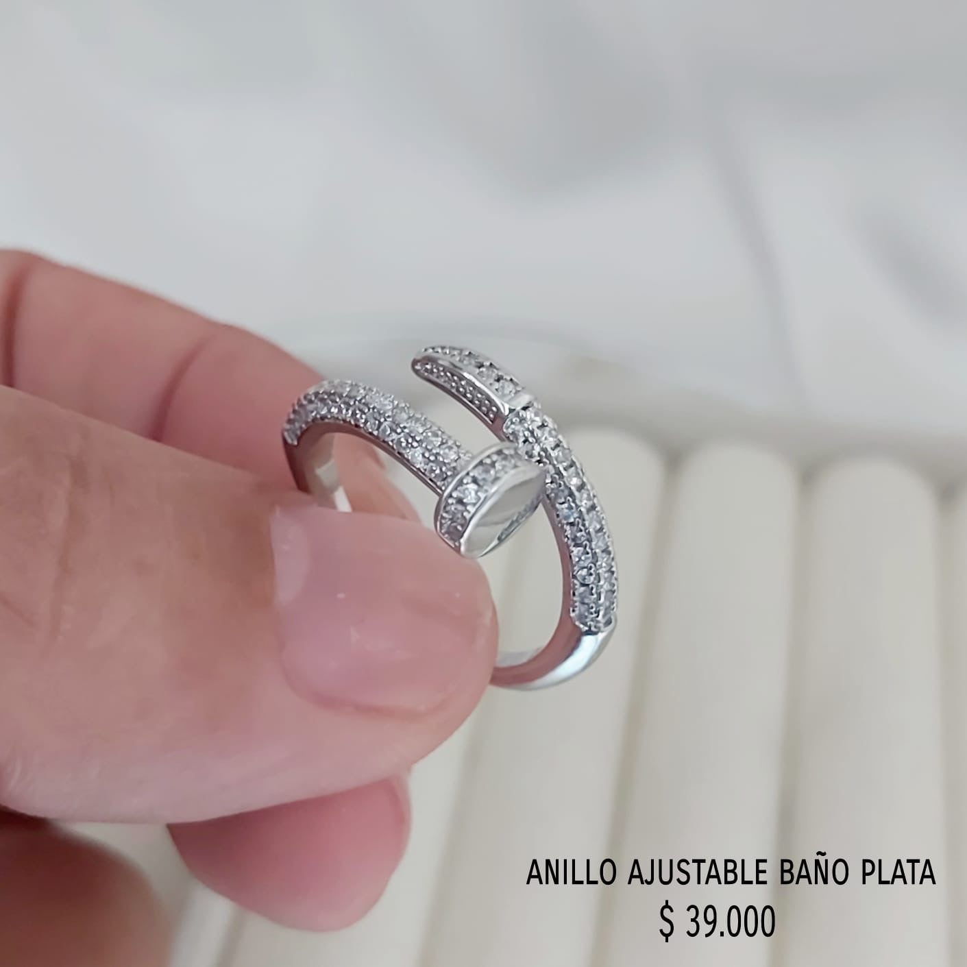 Anillo ajustable baño plata