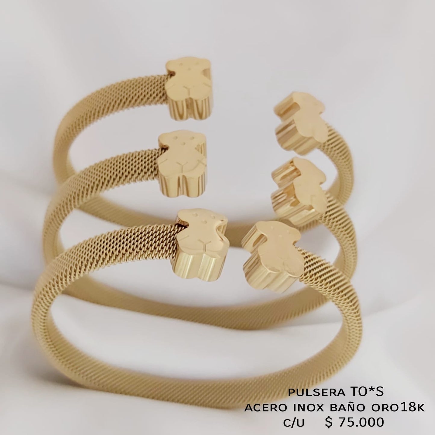 Pulsera TO*S acero inox baño oro 18k