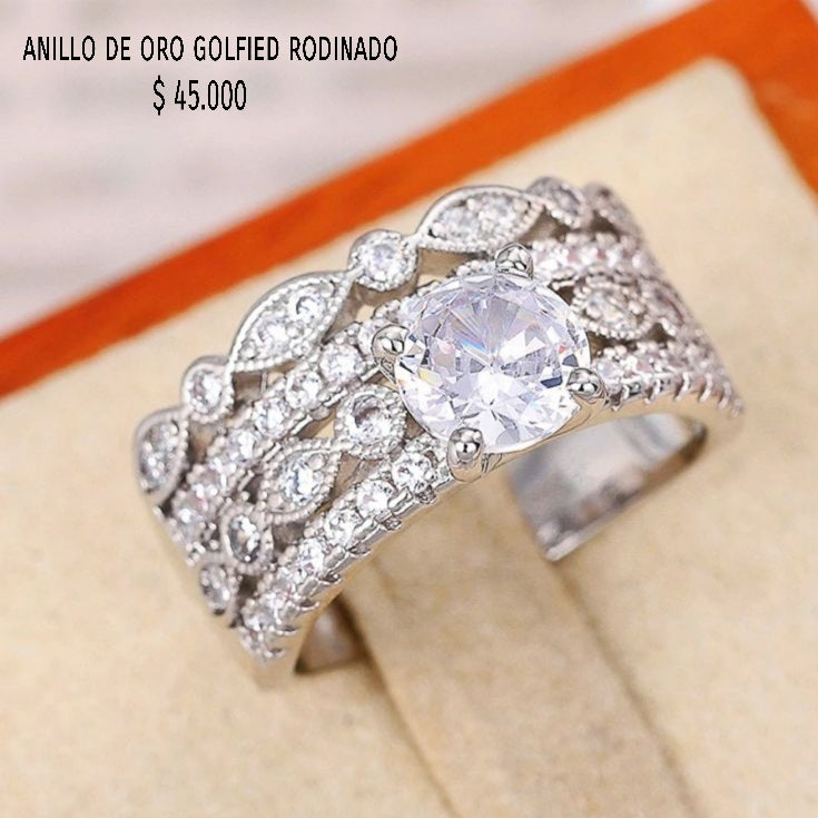 Anillo de oro golfield rodinado