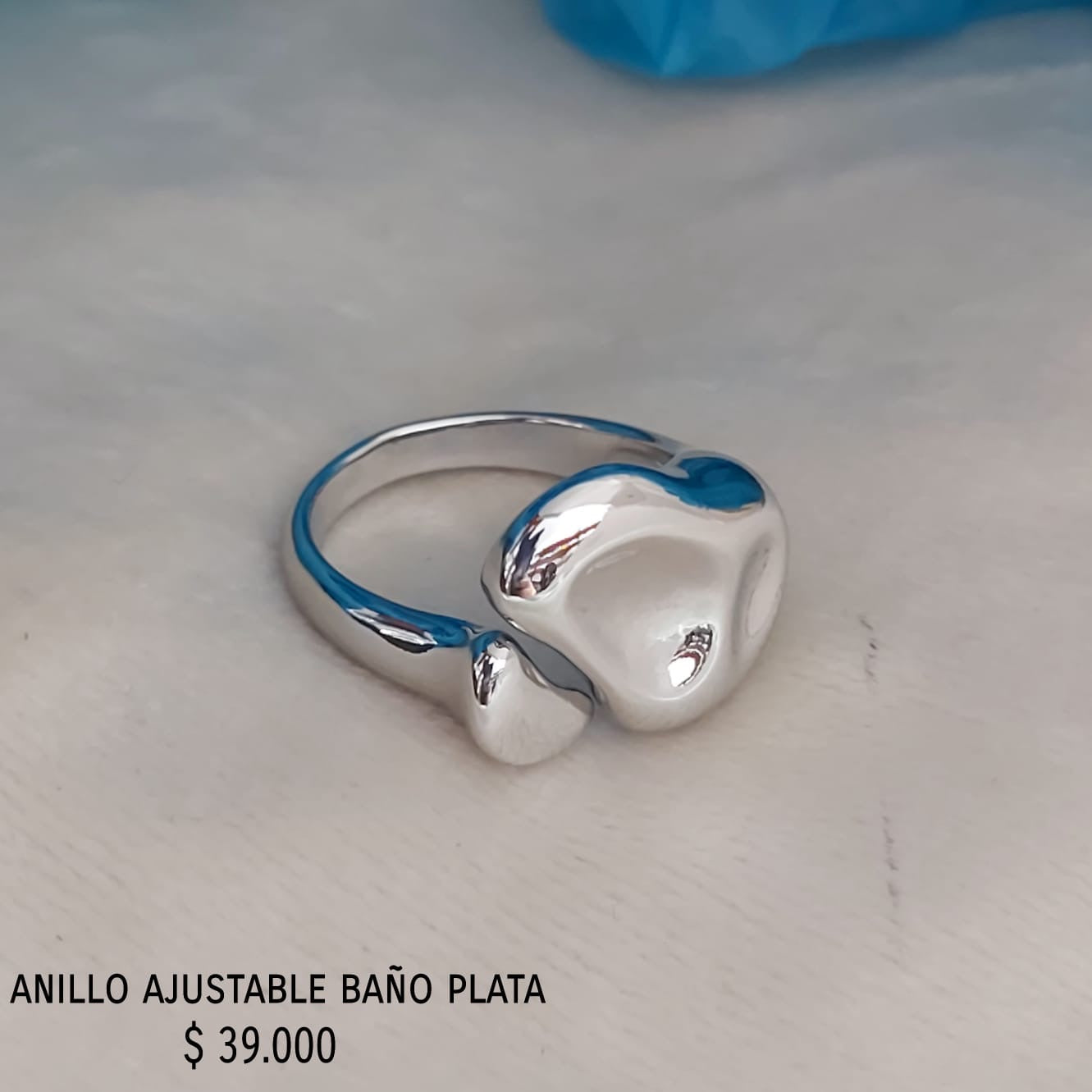 Anillo ajustable con baño plata925