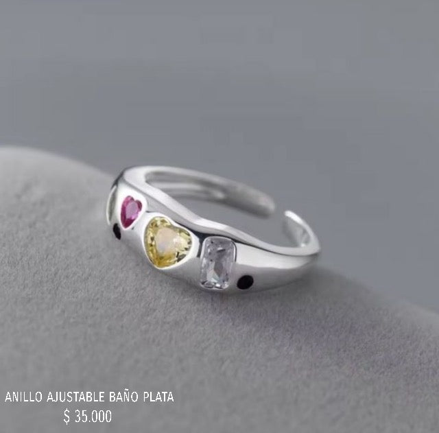 Anillo ajustable baño plata