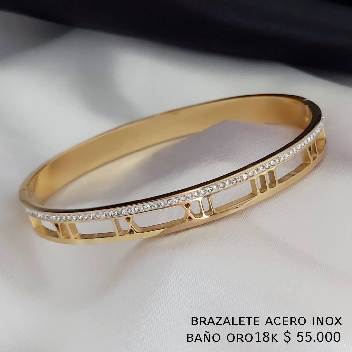 Brazalete acero inox baño oro18k
