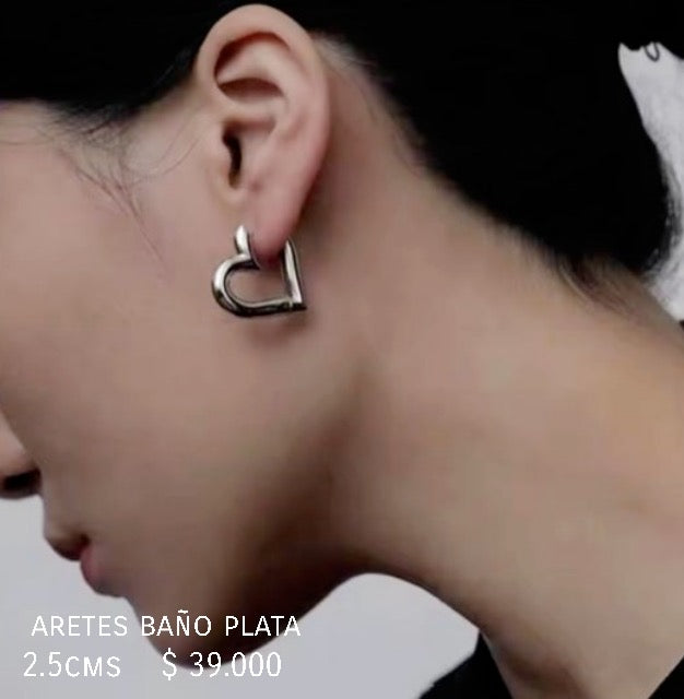 Aretes baño plata