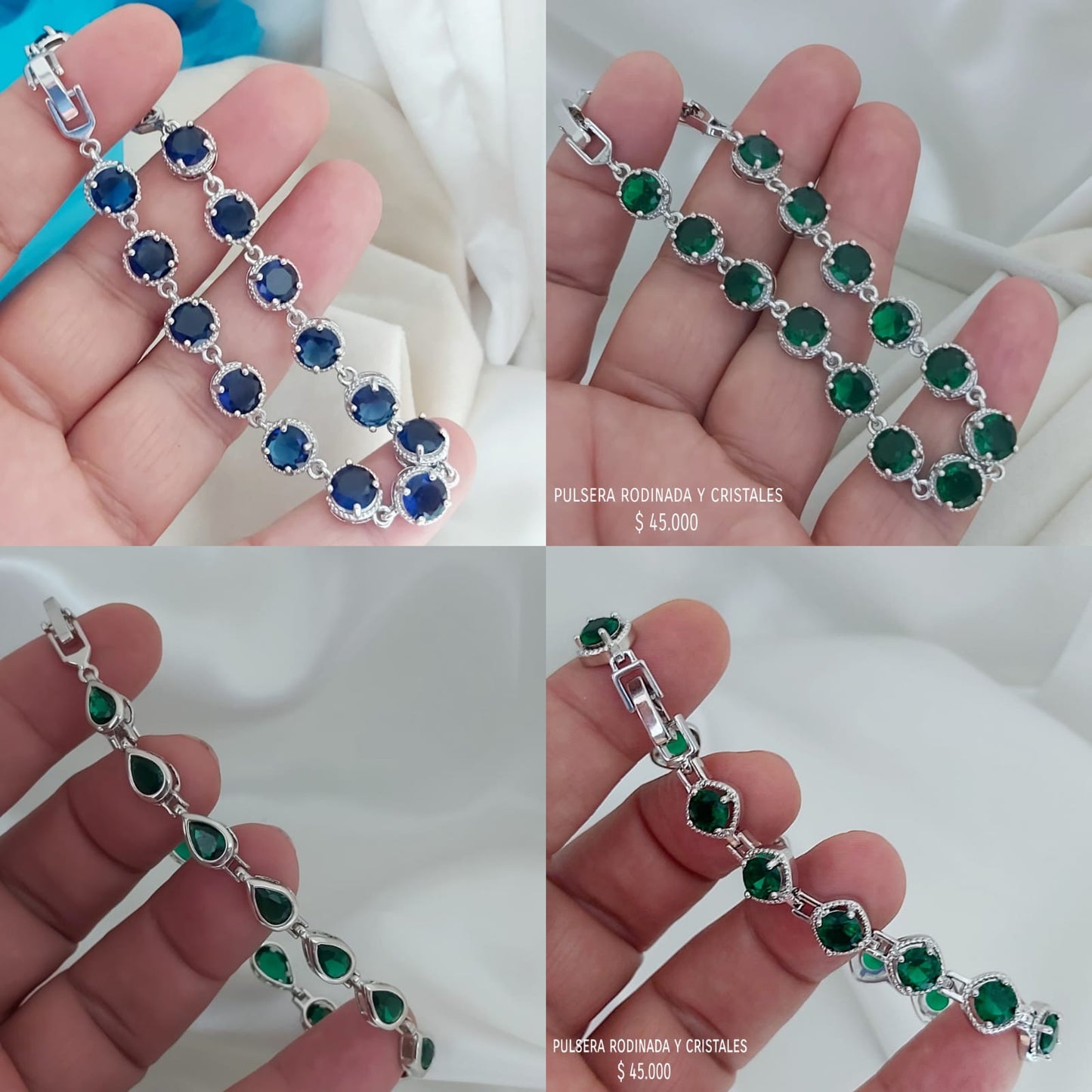Pulsera y cristales rodinada