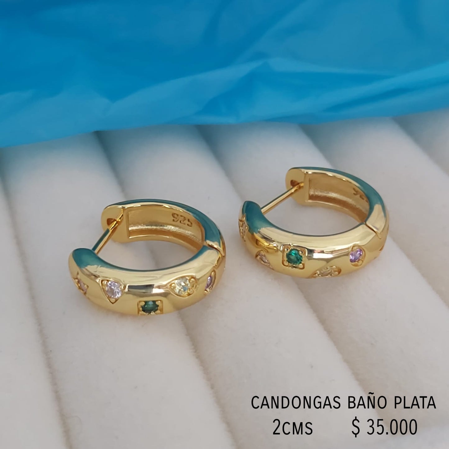 Candongas baño plata