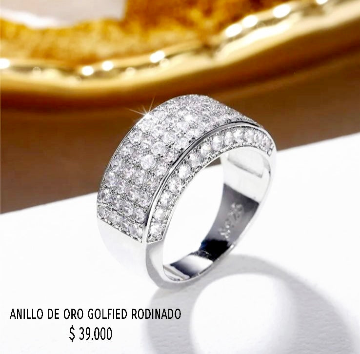 Anillo de oro golfield rodinado