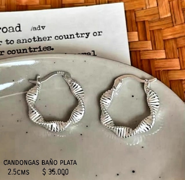 Aretes baño plata