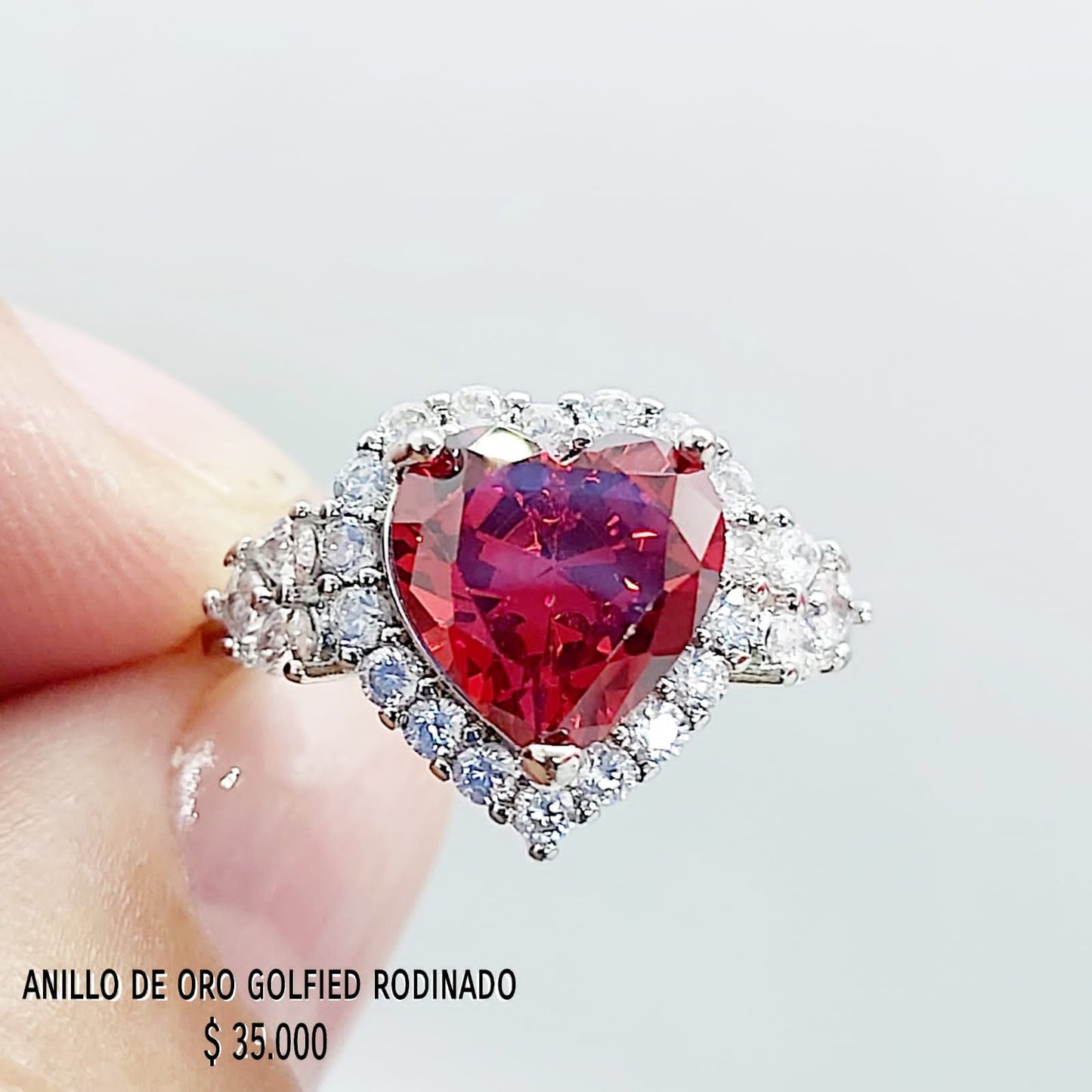 Anillo de oro golfield rodinado
