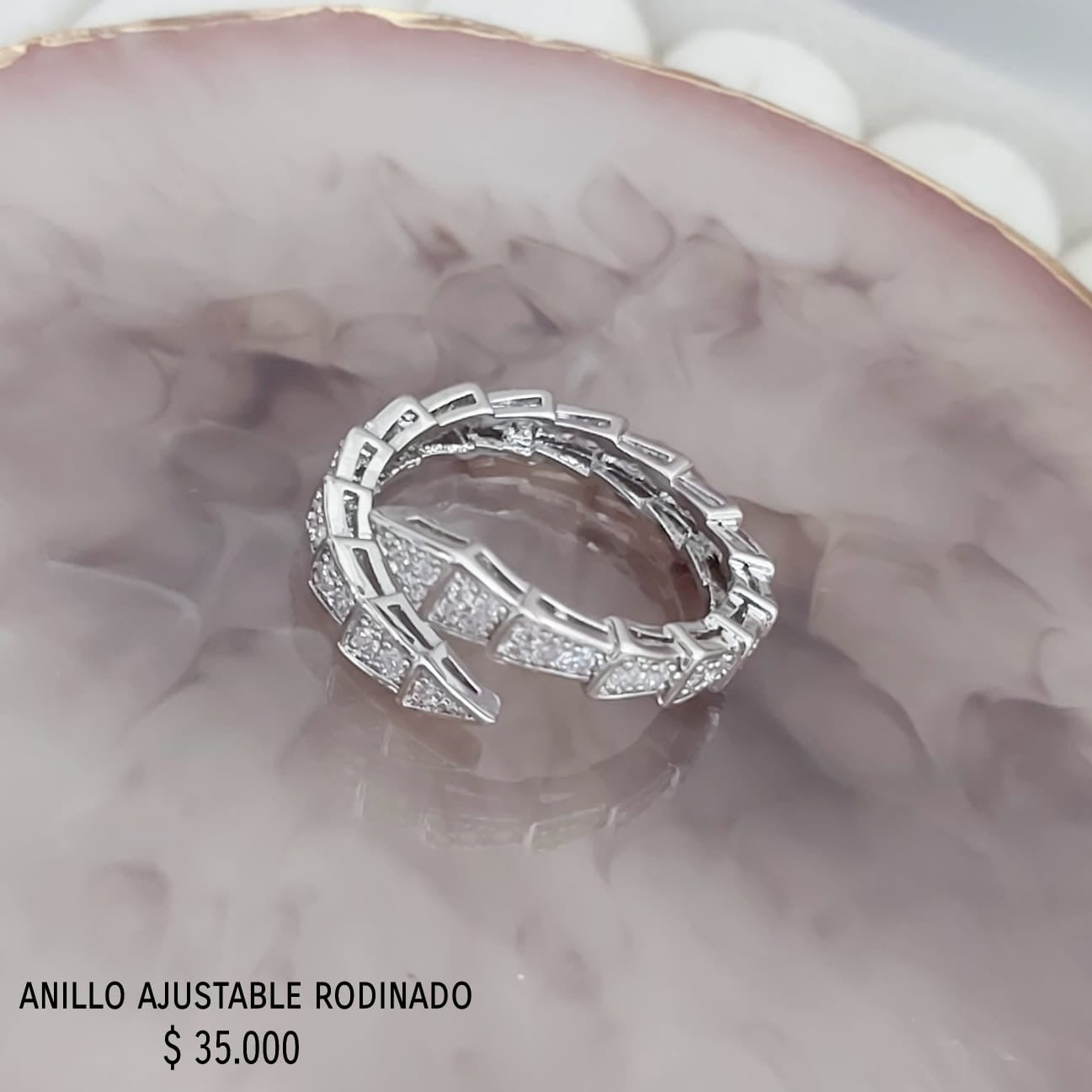 Anillo ajustable rodinado
