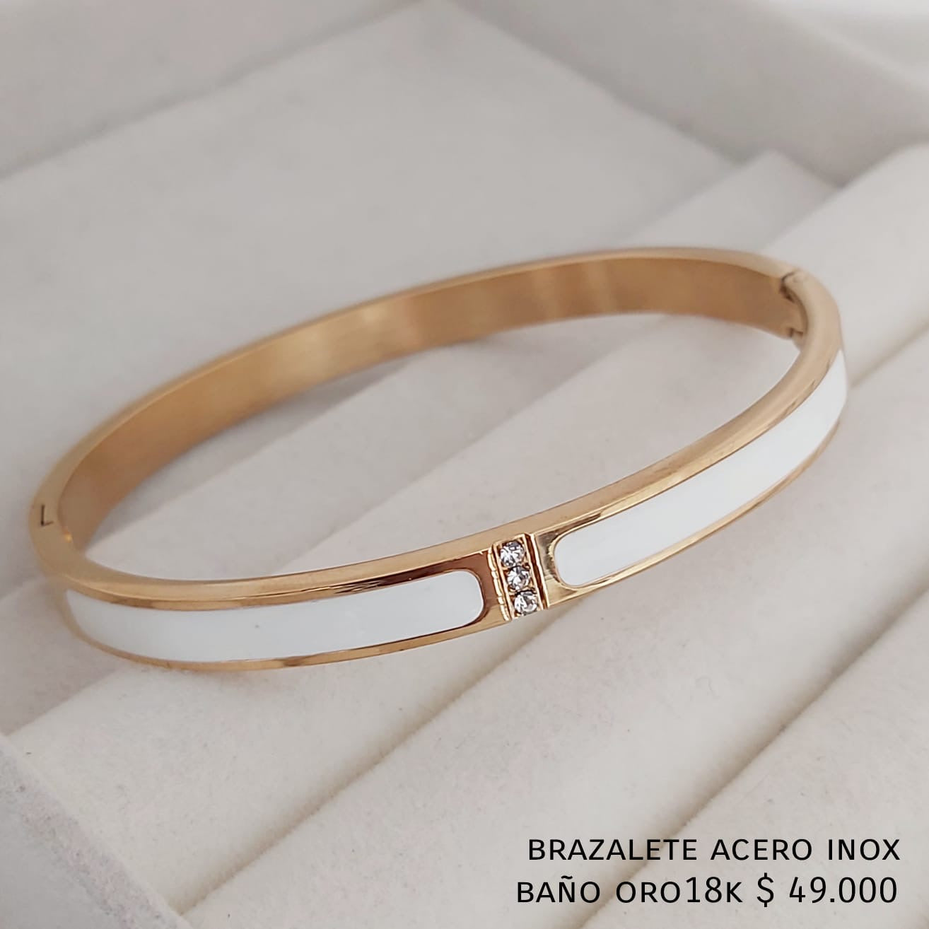 Brazalete acero inox baño oro18k