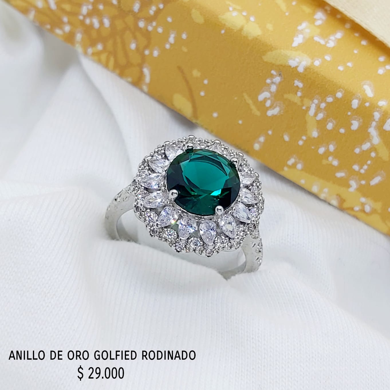 Anillo de oro golfield rodinado