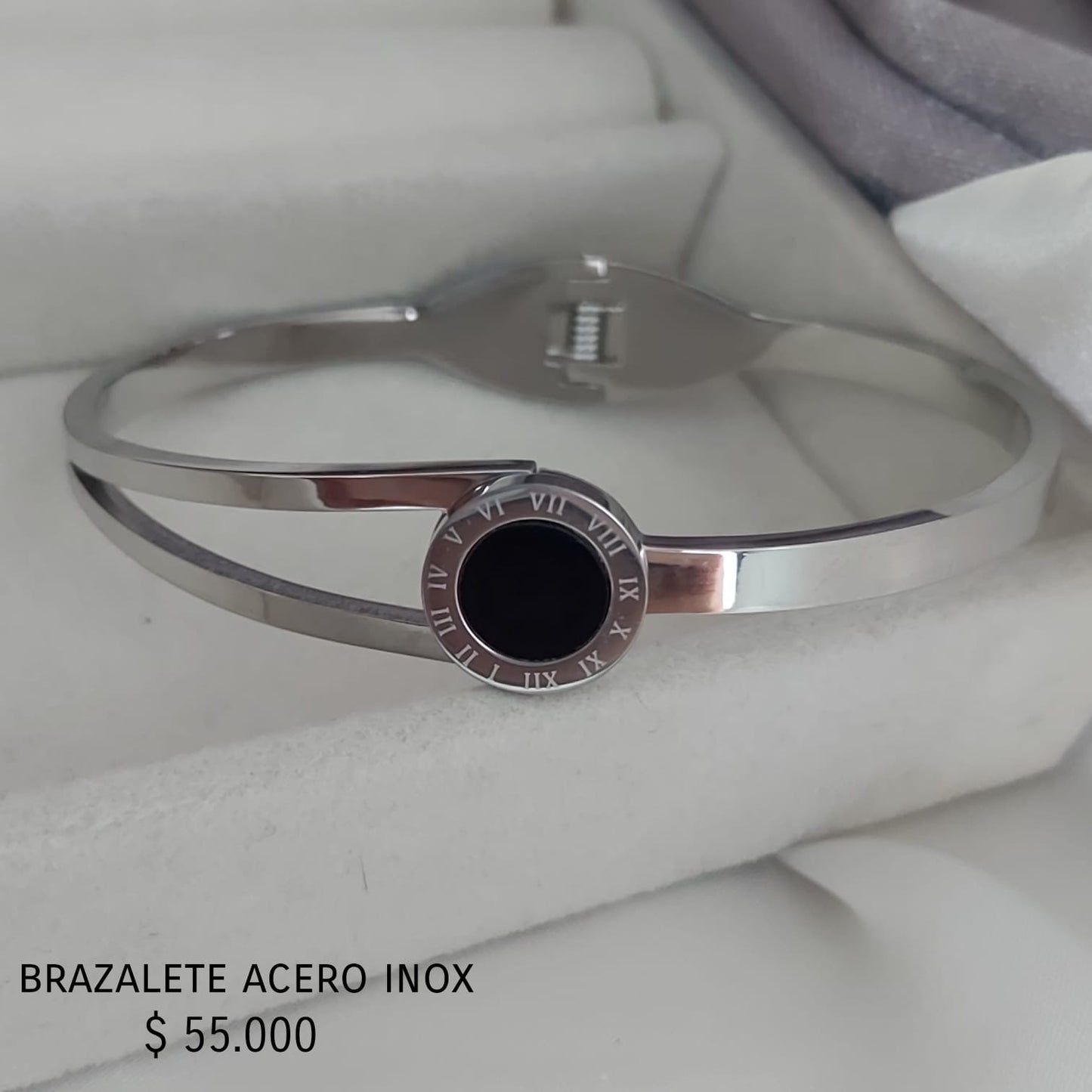 Brazalete acero inox plateado