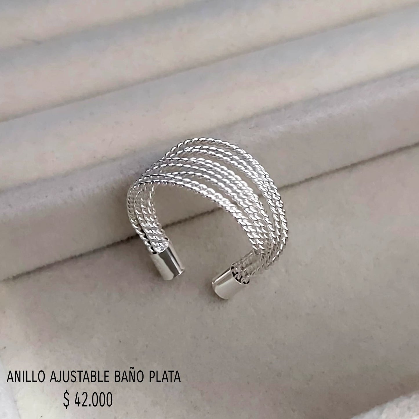 Anillo ajustable baño plata