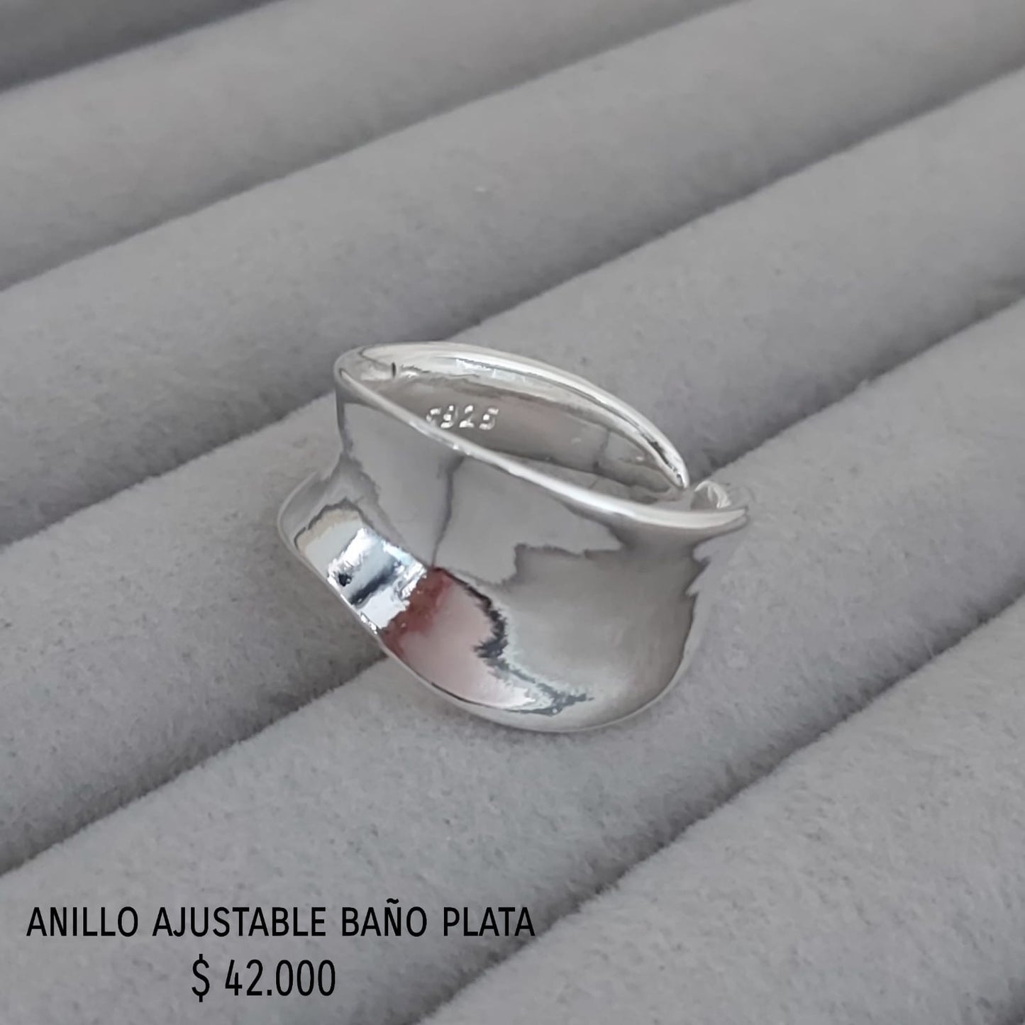 Anillo ajustable con baño plata925