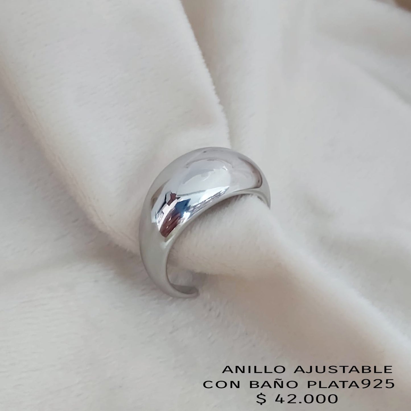 Anillo ajustable con baño plata925