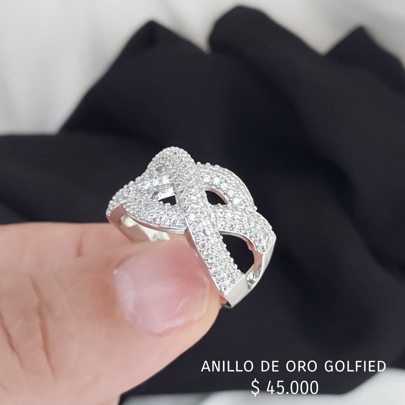 Anillo de oro golfield rodinado