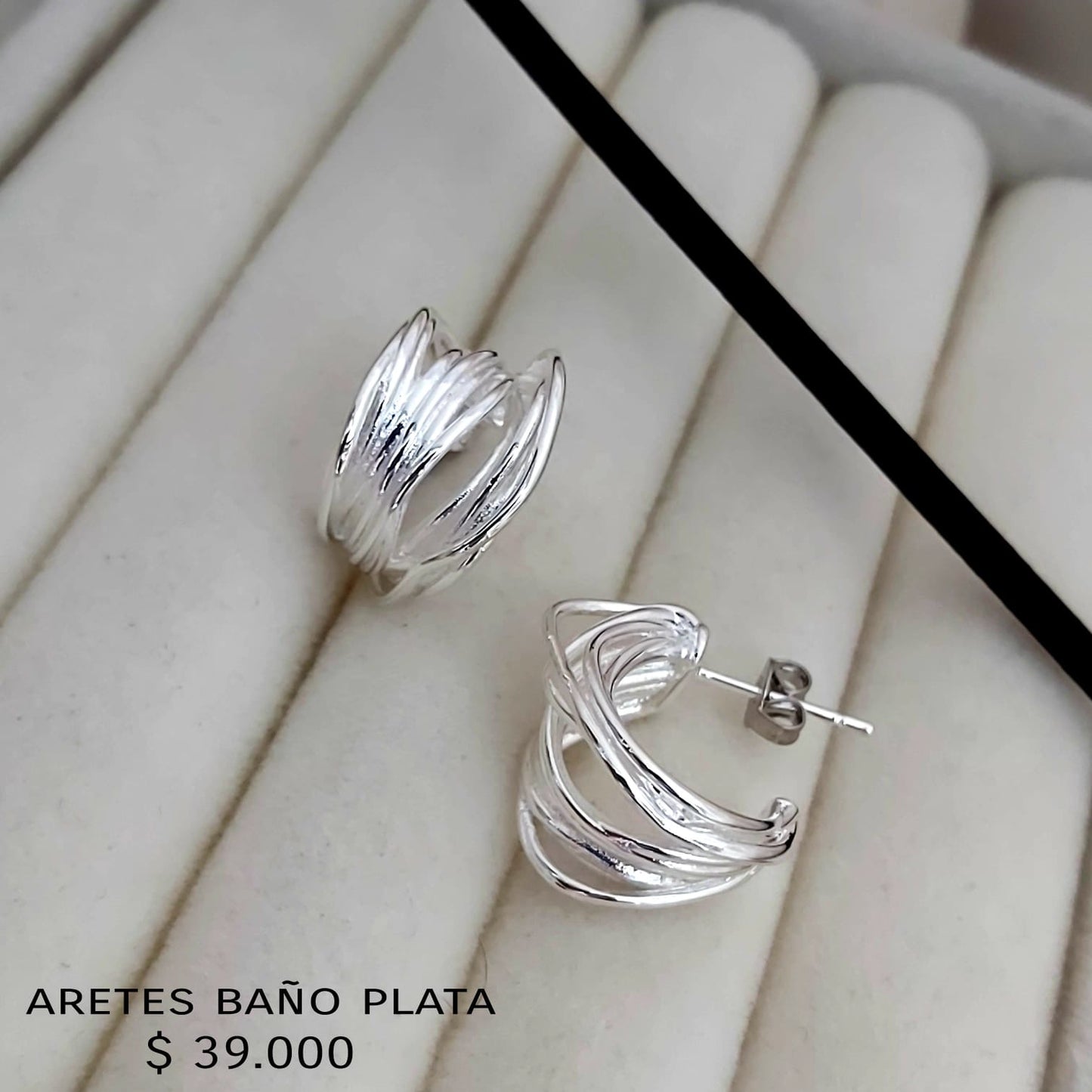 Aretes baño plata