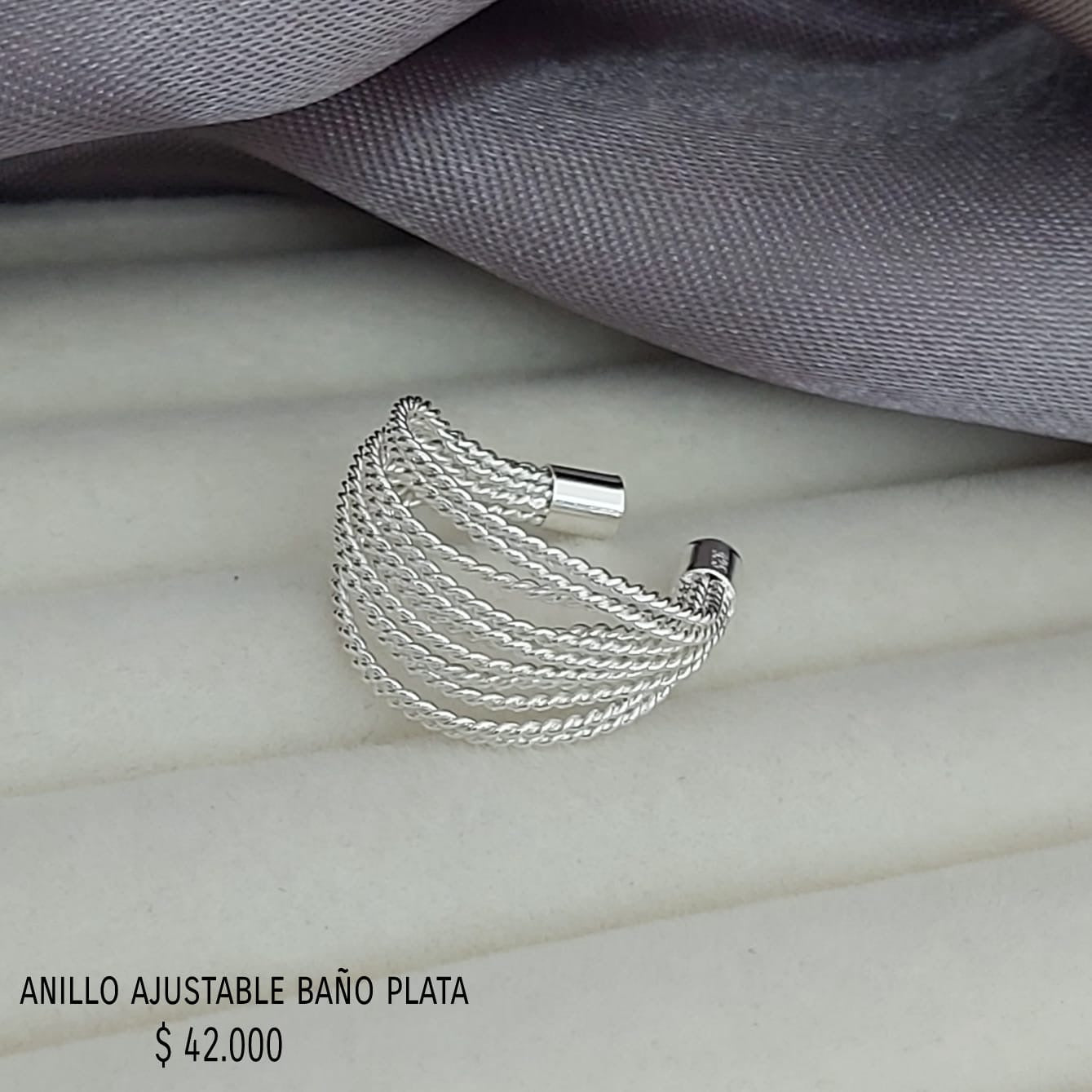 Anillo ajustable baño plata