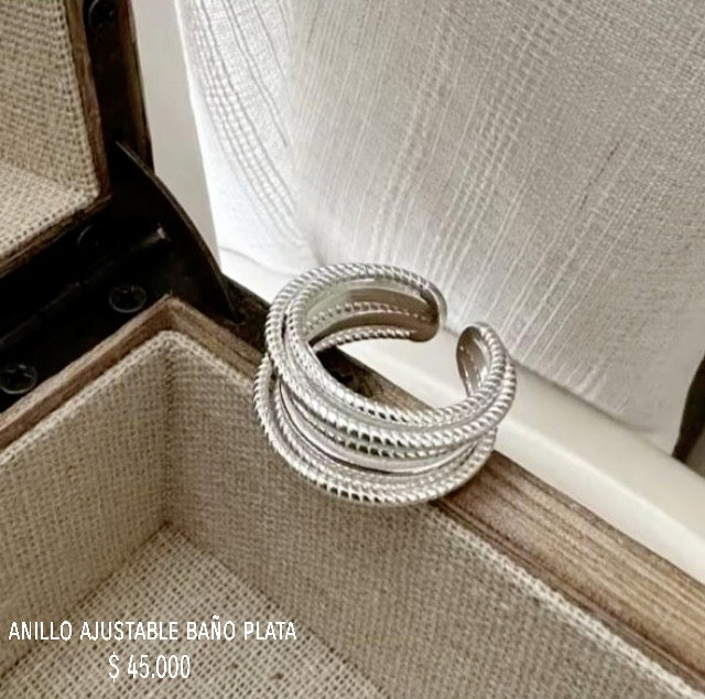 Anillo ajustable baño plata