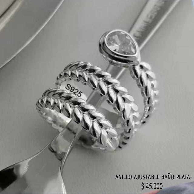 Anillo ajustable baño plata