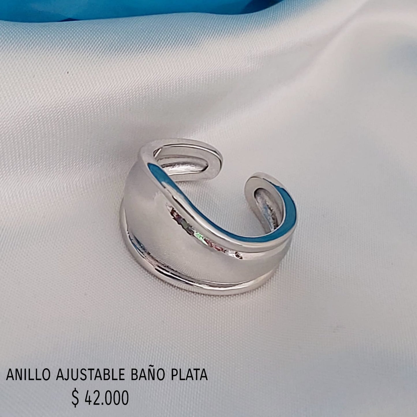 Anillo ajustable con baño plata925