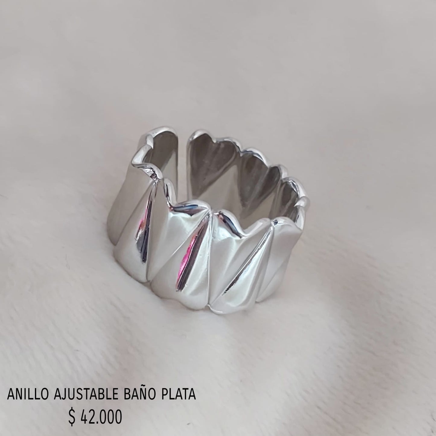 Anillo ajustable con baño plata925