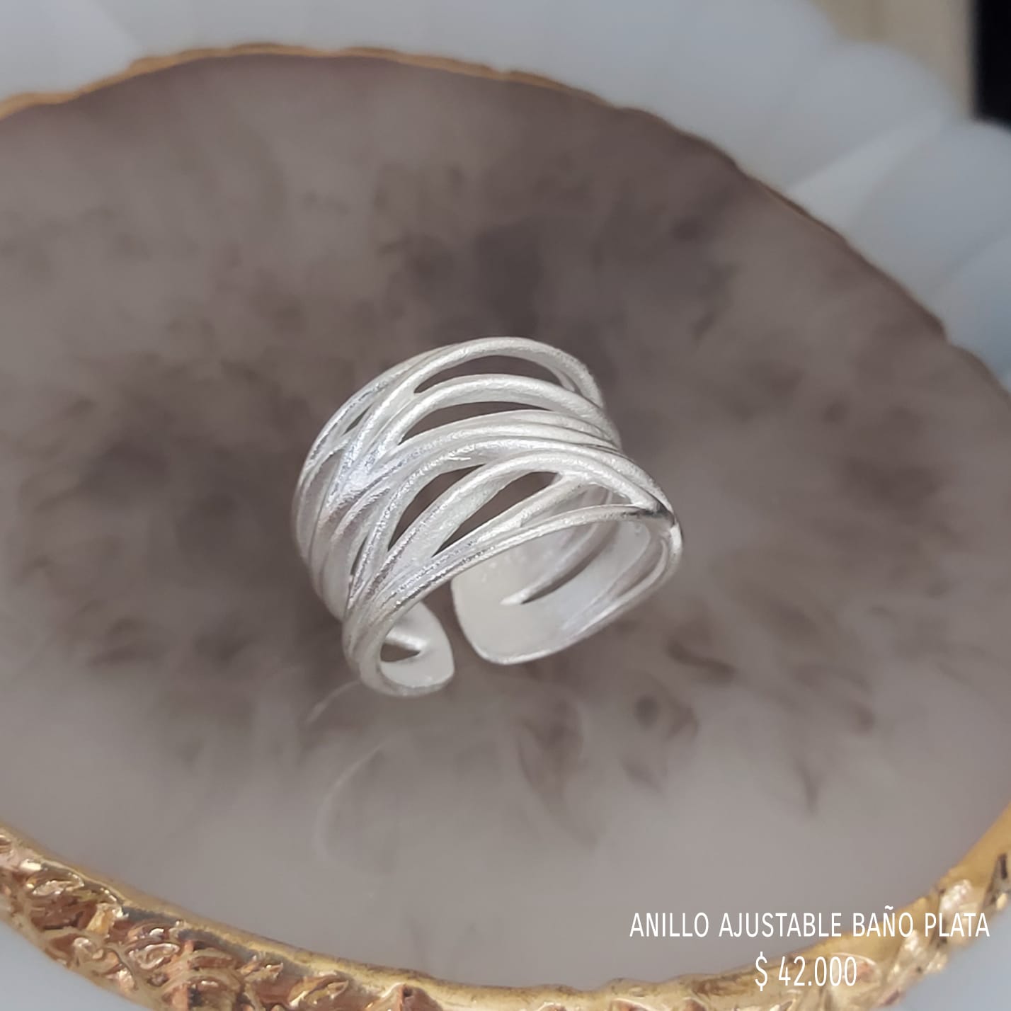 Anillo ajustable baño plata