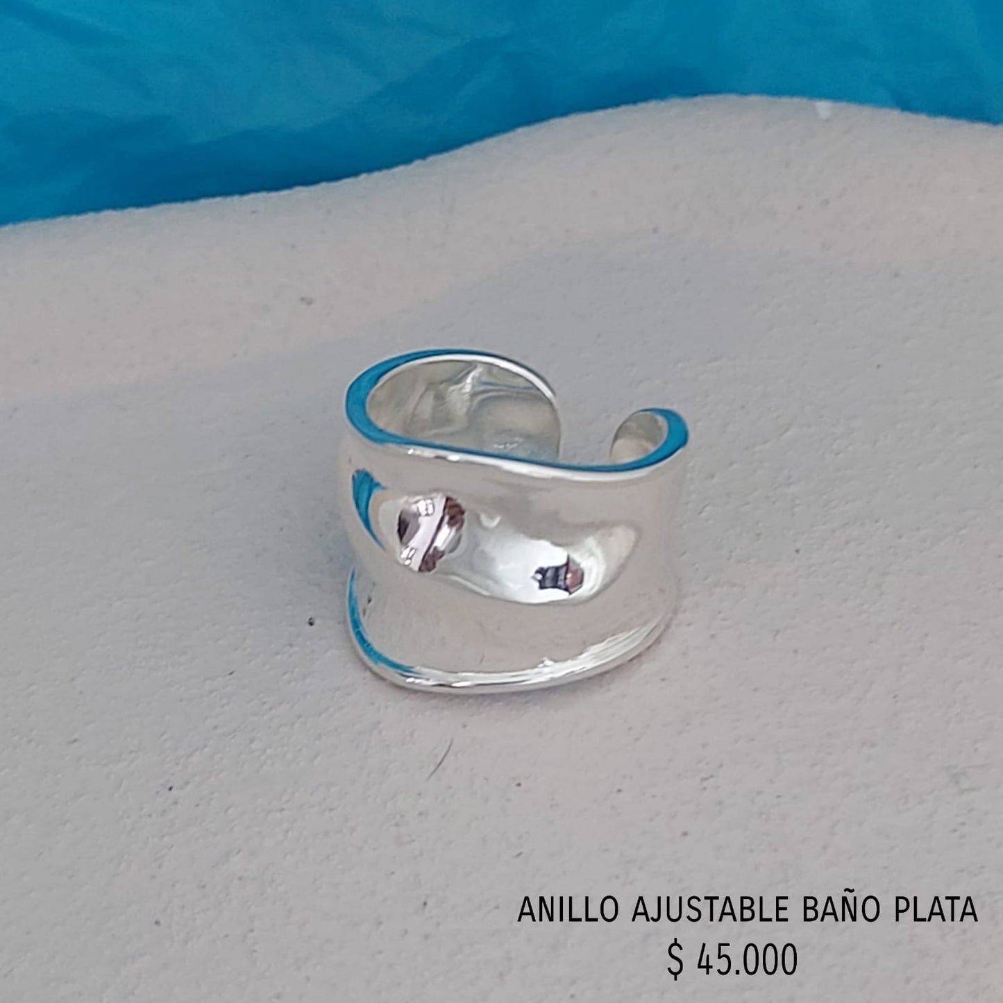 Anillo ajustable con baño plata925