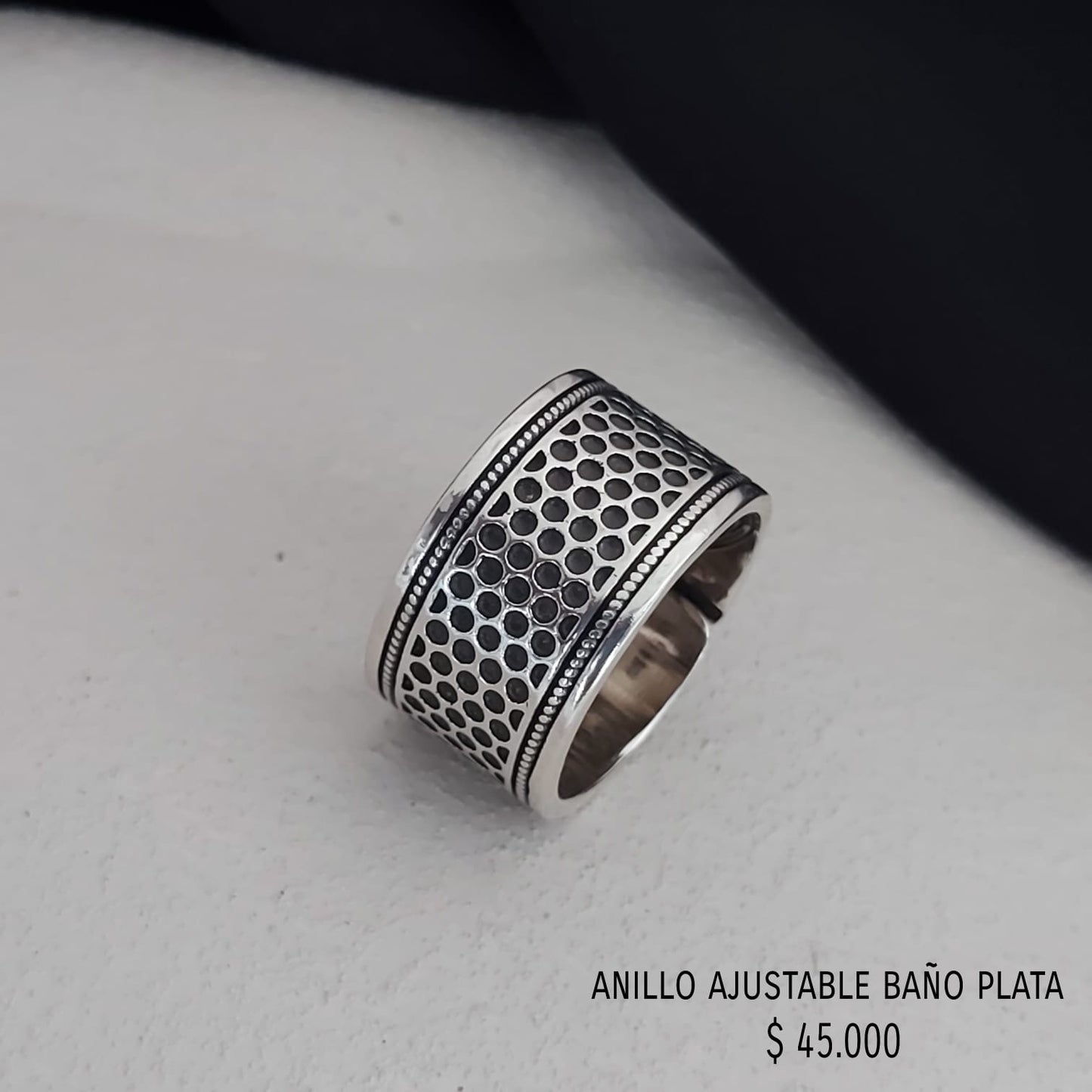 Anillo ajustable baño plata